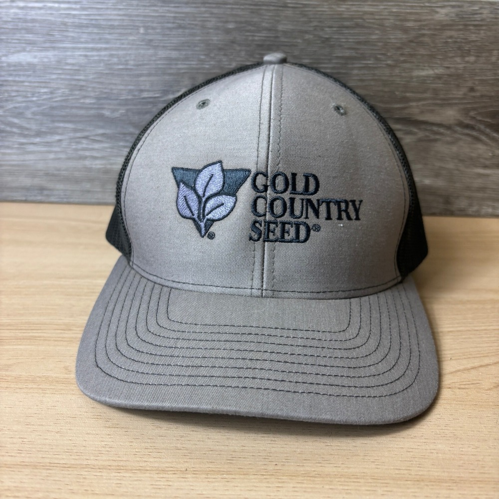 Gold Country Seed Hat Cap Snap Back Gray Farm Farming Outdoors Adjustable